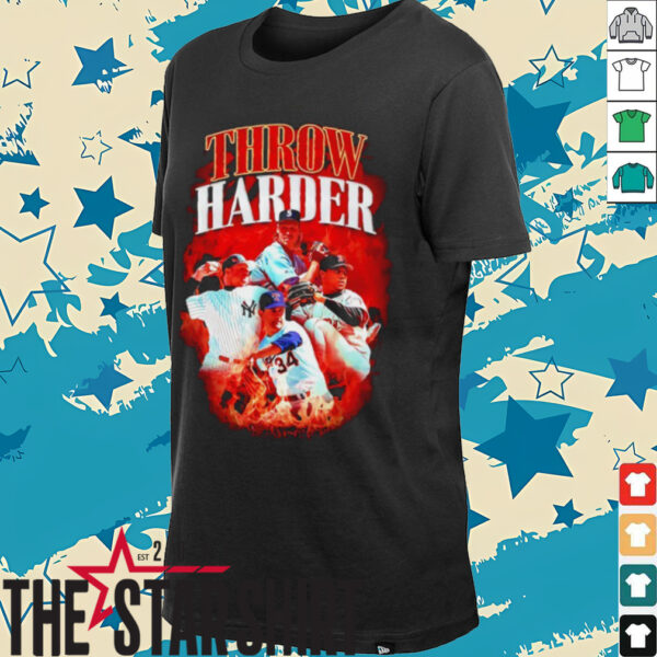 Throw Harder baseball graphic shirt