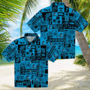 Best Miami Marlins Tropical Hawaiian Shirt Blue & Black Patchwork Aloha Style