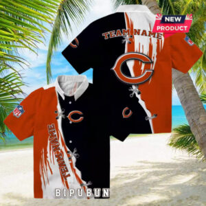 Custom Chicago Bears Edgy Streaks Hawaiian Shirt