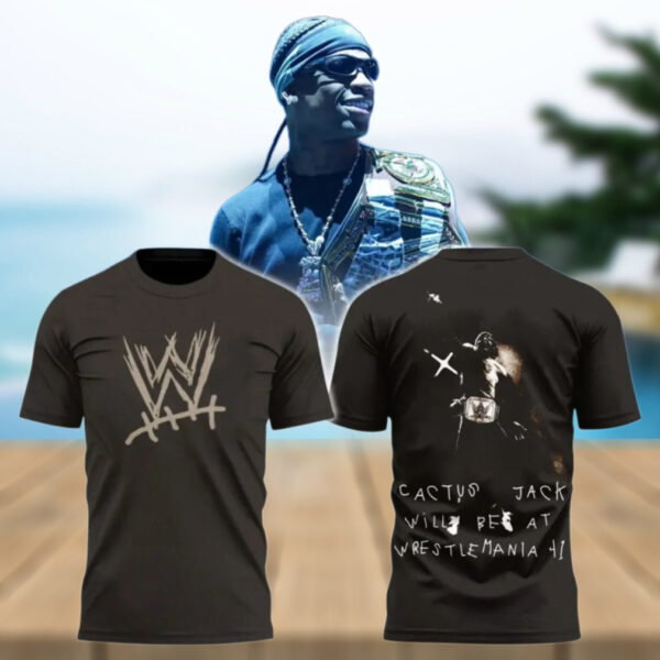 Travis Scott x WWE WrestleMania 41 Limited Edition T Shirt Music Lover Gift Ideas For Him