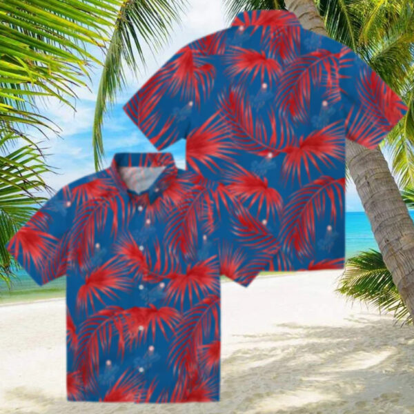 Tropical Palm Leaf Dodgers Hawaiian Shirt   Official MLB Summer Apparel