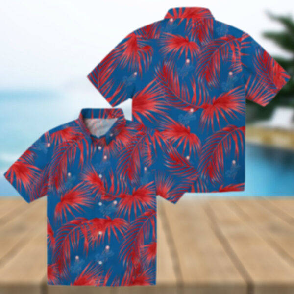 Tropical Palm Leaf Dodgers Hawaiian Shirt   Official MLB Summer Apparel