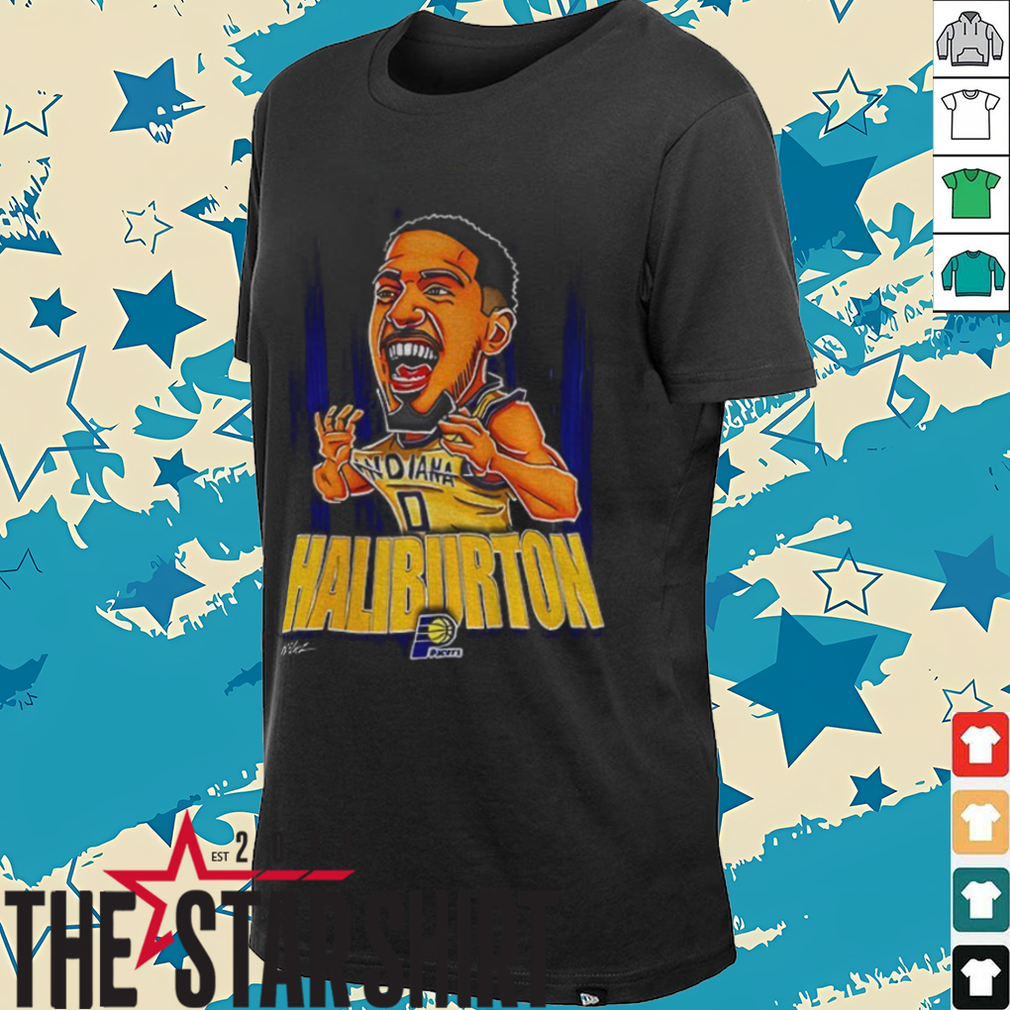 Tyrese Haliburton Indiana Pacers NBA Basketball big head cartoon shirt Tyrese Haliburton Indiana Pacers NBA Basketball big head cartoon shirt