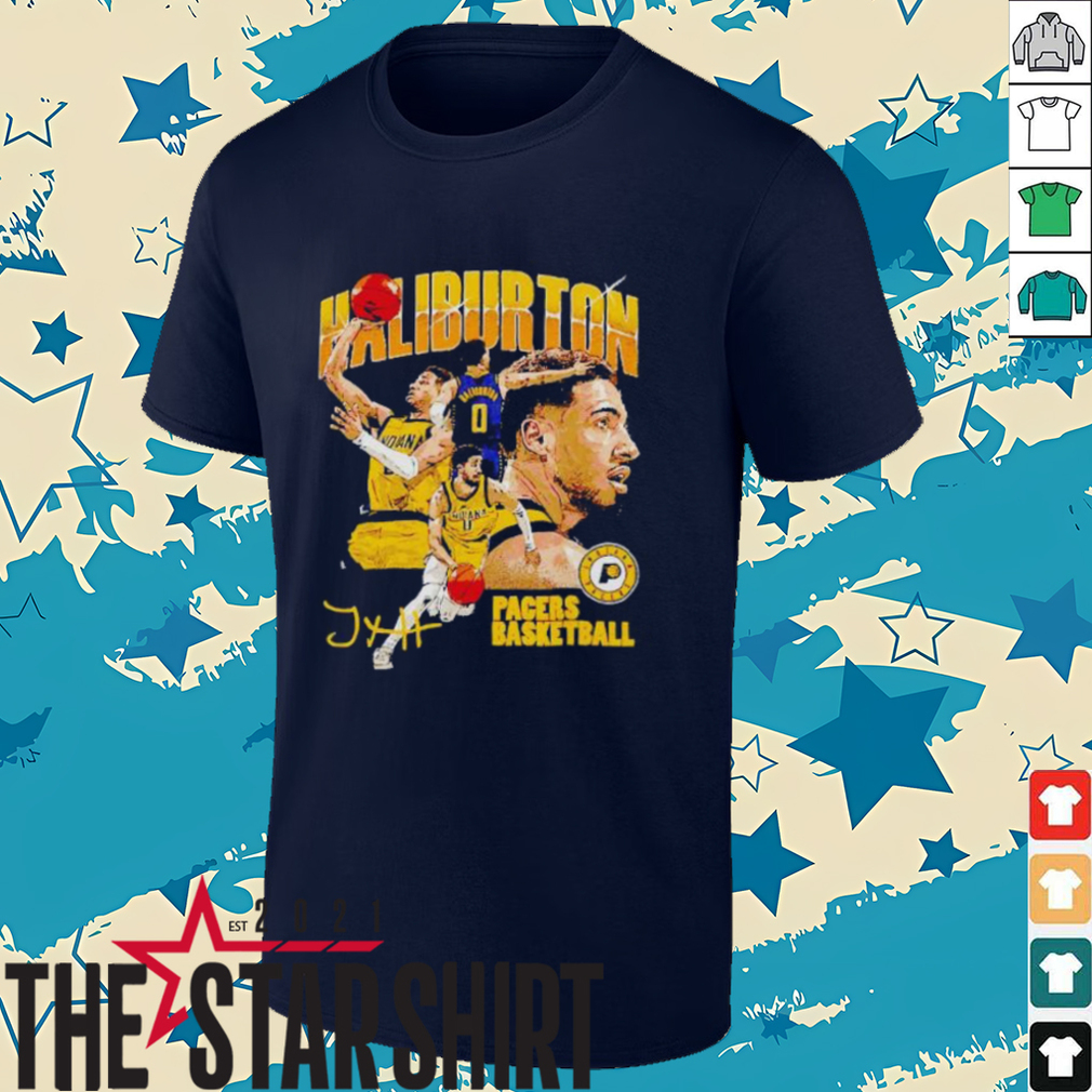 Tyrese Haliburton Indiana Pacers basketball signature collage shirt Tyrese Haliburton Indiana Pacers basketball signature collage shirt
