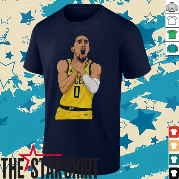 Tyrese Haliburton cartoon choke Indiana Pacers NBA Basketball Player shirt
