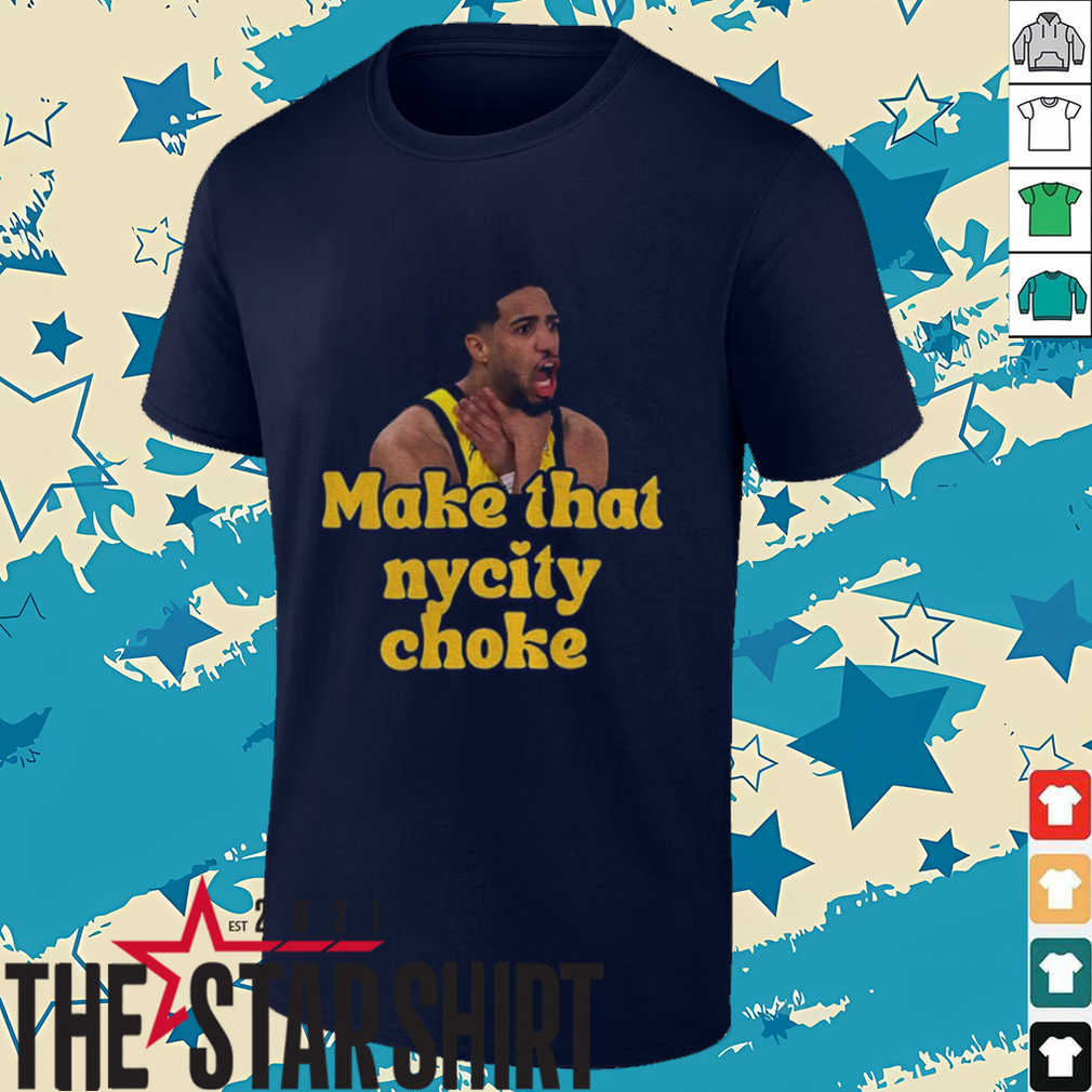 Tyrese Haliburton choke Indiana Pacers NBA Basketball NYC Eastern Conference Finals 2025 shirt Tyrese Haliburton choke Indiana Pacers NBA Basketball NYC Eastern Conference Finals 2025 shirt