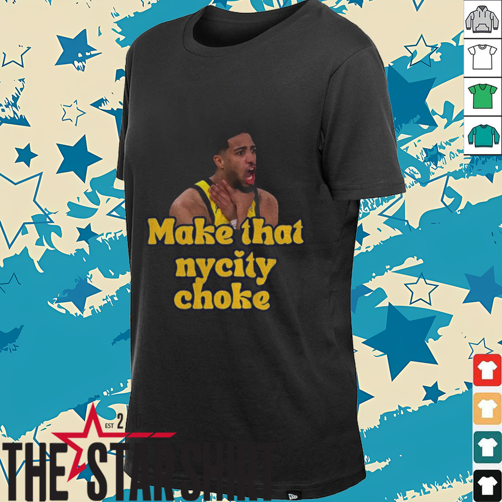 Tyrese Haliburton choke Indiana Pacers NBA Basketball NYC Eastern Conference Finals 2025 shirt Tyrese Haliburton choke Indiana Pacers NBA Basketball NYC Eastern Conference Finals 2025 shirt