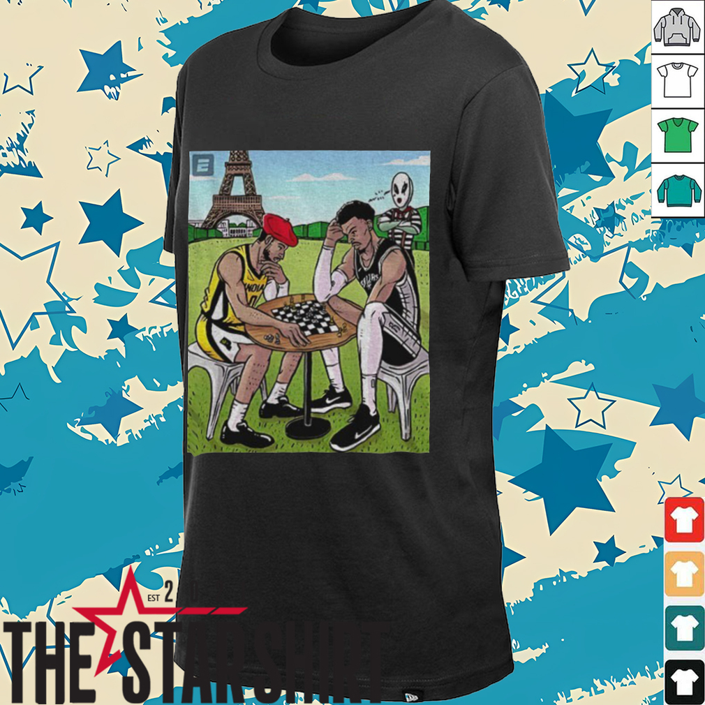 Tyrese Haliburton vs. Victor Wembanyama NBA Basketball playing chess cartoon shirt Tyrese Haliburton vs. Victor Wembanyama NBA Basketball playing chess cartoon shirt