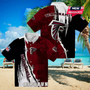 Atlanta Falcons Custom Edgy Streaks Hawaiian Shirt