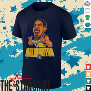 Tyrese Haliburton Indiana Pacers NBA Basketball big head cartoon shirt