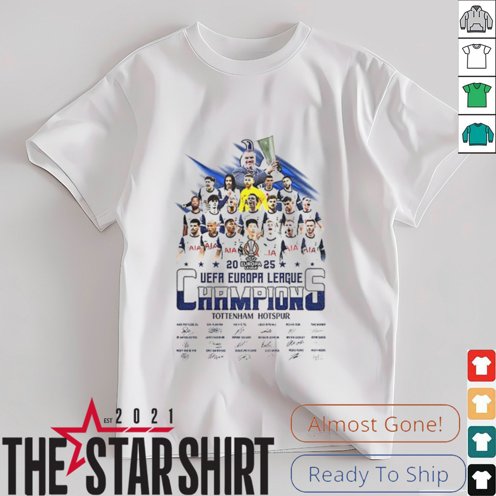 Uefa Europa League Champions Tottenham Hotspur 2025 signatures shirt Uefa Europa League Champions Tottenham Hotspur 2025 signatures shirt