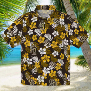 MLB San Diego Padres Tropical Floral Hawaiian Shirt   Perfect Summer Beachwear