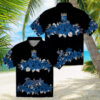 Personalized Dodgers Hawaiian Shirt   Blue Aloha Floral MLB Apparel for Men & Women