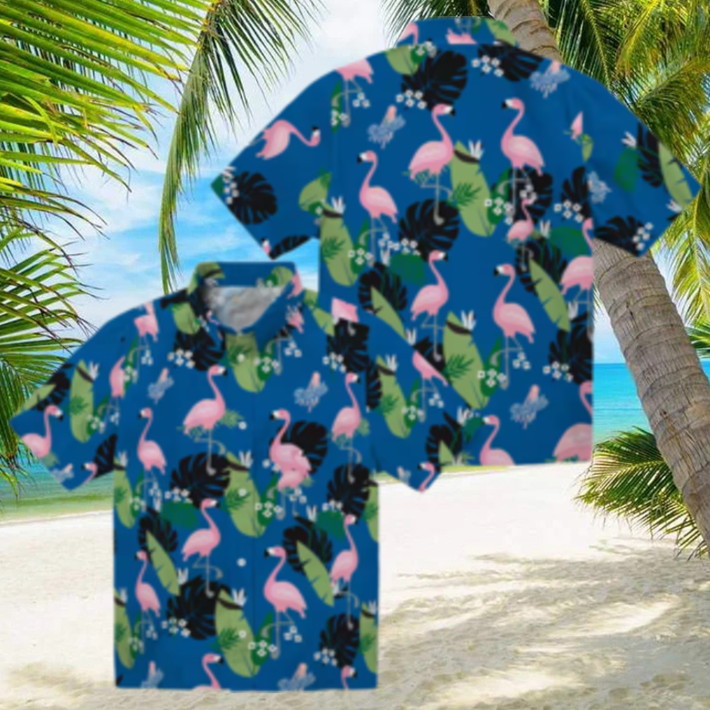 Unisex Dodgers Hawaiian Shirt Blue Flamingo Leaf Print for MLB Fans & Vacation Unisex Dodgers Hawaiian Shirt Blue Flamingo Leaf Print for MLB Fans & Vacation