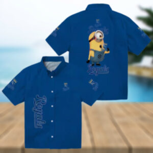 Kansas City Royals Minion Hawaiian Shirt Tropical Palm Leaf Beach Party Outfit