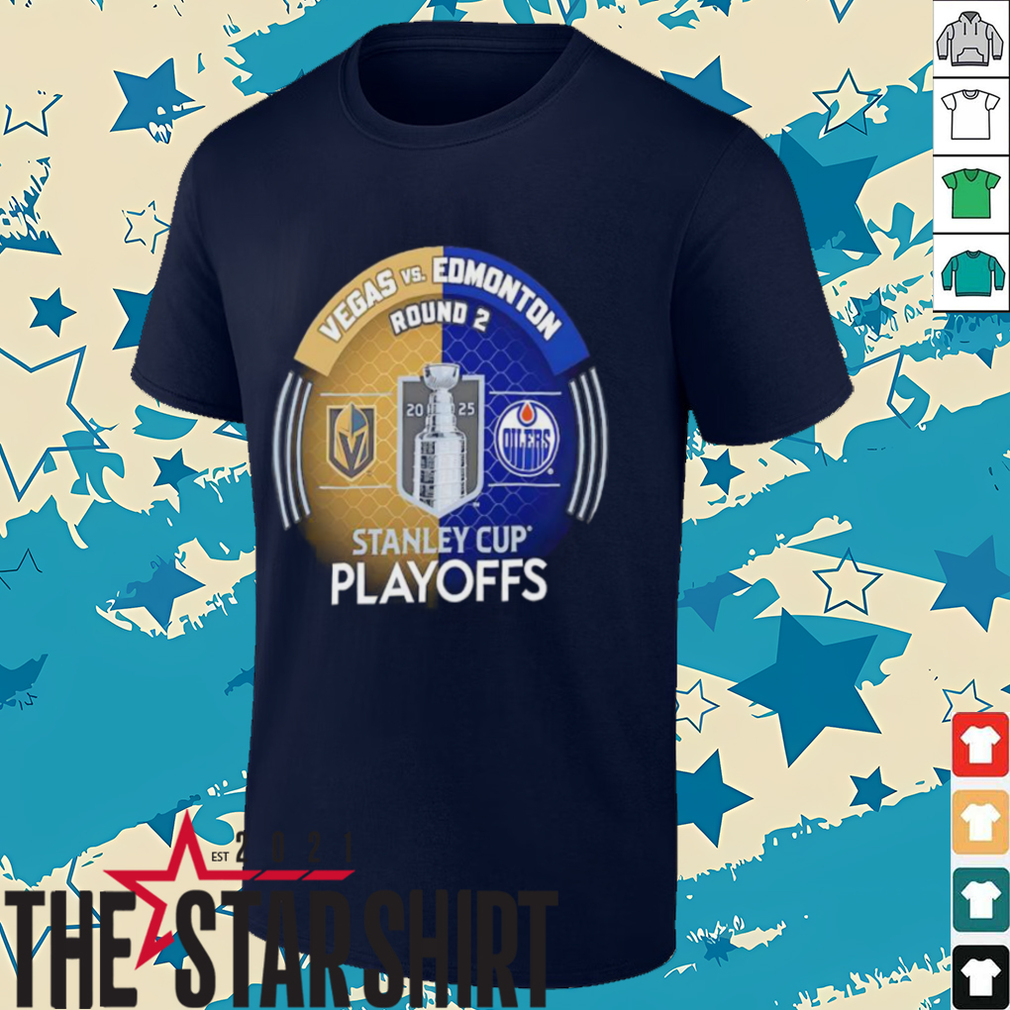 Vegas Golden Knights vs. Edmonton Oilers Inglasco 2025 Stanley Cup Playoffs Second Round Dueling Match Up Hockey shirt Vegas Golden Knights vs. Edmonton Oilers Inglasco 2025 Stanley Cup Playoffs Second Round Dueling Match Up Hockey shirt