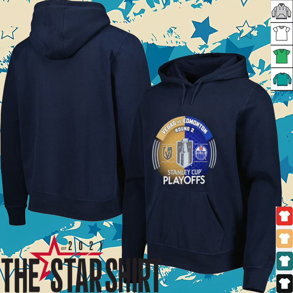 Vegas Golden Knights vs. Edmonton Oilers Inglasco 2025 Stanley Cup Playoffs Second Round Dueling Match Up Hockey shirt Vegas Golden Knights vs. Edmonton Oilers Inglasco 2025 Stanley Cup Playoffs Second Round Dueling Match Up Hockey shirt
