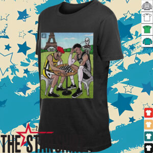 Tyrese Haliburton vs. Victor Wembanyama NBA Basketball playing chess cartoon shirt