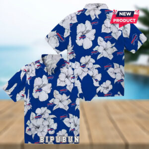 Buffalo Bills Hibiscus Blooms Hawaiian Shirt