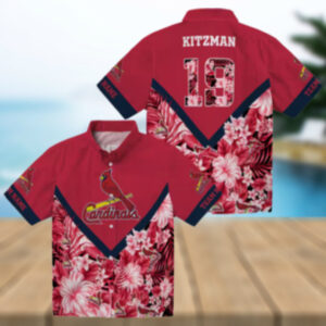 St. Louis Cardinals Chevron Floral Hawaiian Shirt Perfect for Beach & Tailgate