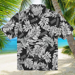 San Diego Padres Black Hawaiian Shirt with Monstera Leaf Pattern Perfect for Summer Vacations