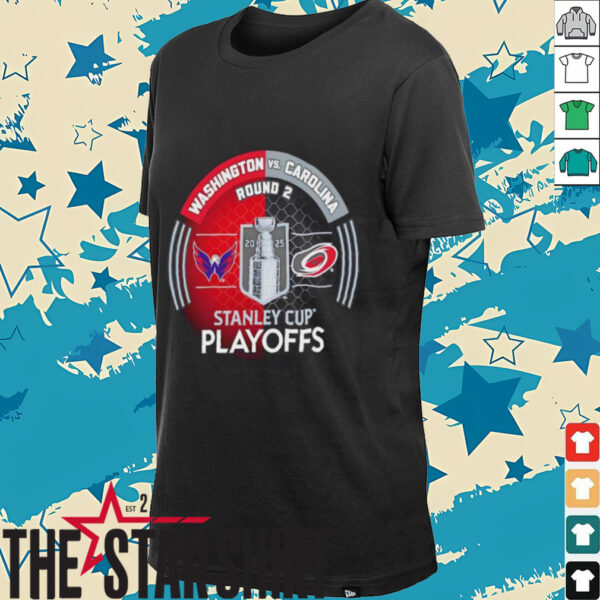 Washington Capitals vs. Carolina Hurricanes Inglasco 2025 Stanley Cup Playoffs Second Round Dueling Match Up Hockey shirt