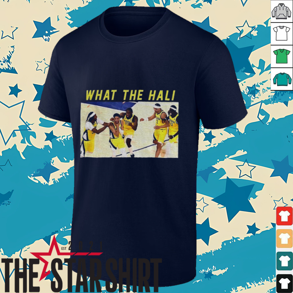 What The Hali Tyrese Haliburton Celebration Indiana Pacers NBA Basketball Champs 2025 Game Day shirt What The Hali Tyrese Haliburton Celebration Indiana Pacers NBA Basketball Champs 2025 Game Day shirt
