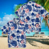 Women’s New York Yankees Tropical Plants Hawaiian Shirt   Navy Floral Vacation Style
