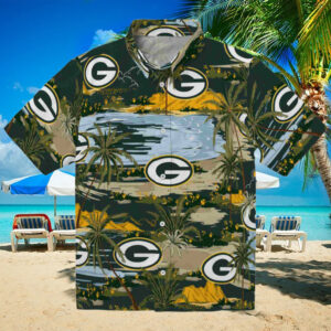 Green Bay Packers Palm Horizon Green Hawaiian Shirt