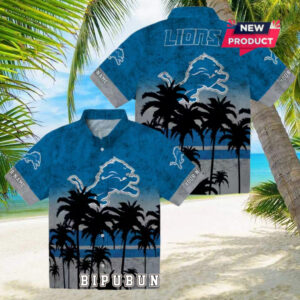 Custom Detroit Lions Sunset Style Hawaiian Shirt
