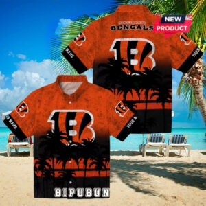 Custom Cincinnati Bengals Sunset Pattern Hawaiian Shirt