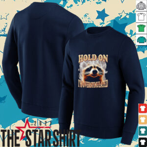 Raccoon hold on I’m overstimulated shirt