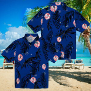Best New York Yankees Beach Hawaiian Shirt Navy Palm Leaf Summer Fan Clothing Sunflowe