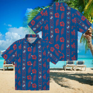 LA Dodgers Tropical Hawaiian Shirt Blue Hibiscus Floral Print for Fans