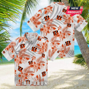 Cincinnati Bengals Hibiscus Palm Leaves Hawaiian Shirt