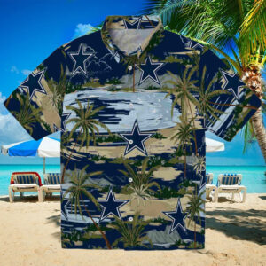 Dallas Cowboys Palm Horizon Blue Hawaiian Shirt