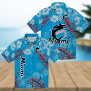 Miami Marlins Hibiscus Tropical Hawaiian Shirt MLB Fan Beach Shirt for Men