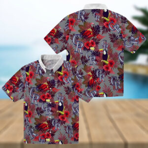 MLB Colorado Rockies Floral Toucan Hawaiian Shirt Aloha Summer Shirt for Baseball Fans