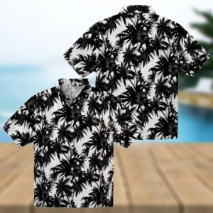 San Diego Padres Palm Motifs Black White Hawaiian Shirt MLB Fan Summer Beach Apparel