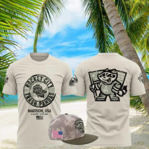 Rocket City Trash Pandas 2025 Armed Forces Limited Edition T Shirt Baseball Player Gift Ideas