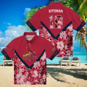 St. Louis Cardinals Chevron Floral Hawaiian Shirt Perfect for Beach & Tailgate
