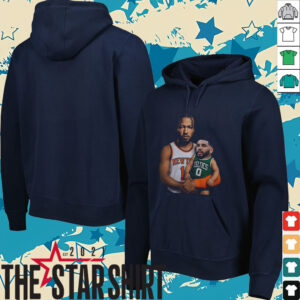 Jalen Brunson carrying baby Jayson Tatum New York Knicks x Boston Celtics 2025 NBA Playoffs shirt