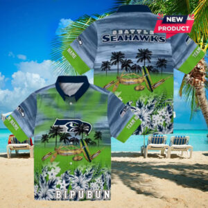 Seattle Seahawks Tropical Canoe Hawaiian Shirt