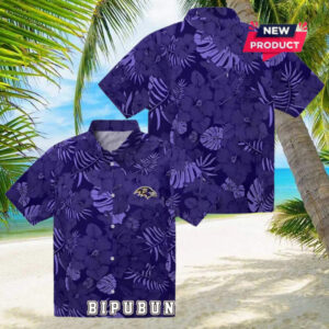 Baltimore Ravens Purple Jungle Vibes Hawaiian Shirt
