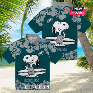 Philadelphia Eagles Snoopy Surf Hawaiian Shirt