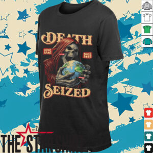 DEATH SEIZED Graphic T Shirt, ELEVENX 2025 Grim Reaper Globe Tee