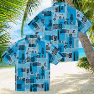 Miami Marlins Blue Floral Hawaiian Shirt   MLB Summer Vacation Outfit