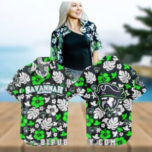 Savannah Ghost Parrots Palm Tree Hawaiian Shirt