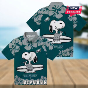 Philadelphia Eagles Snoopy Surf Hawaiian Shirt