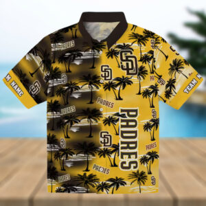MLB Team San Diego Padres Hawaiian Shirt Brown Palm Silhouette Custom Fan Edition